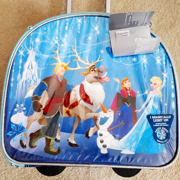 NWT Disney Frozen Light-up Pull Suitcase - Picture 1 of 8